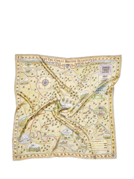Aspinal of London Great British Season Silk Scarf, Multi - view 2, Multi