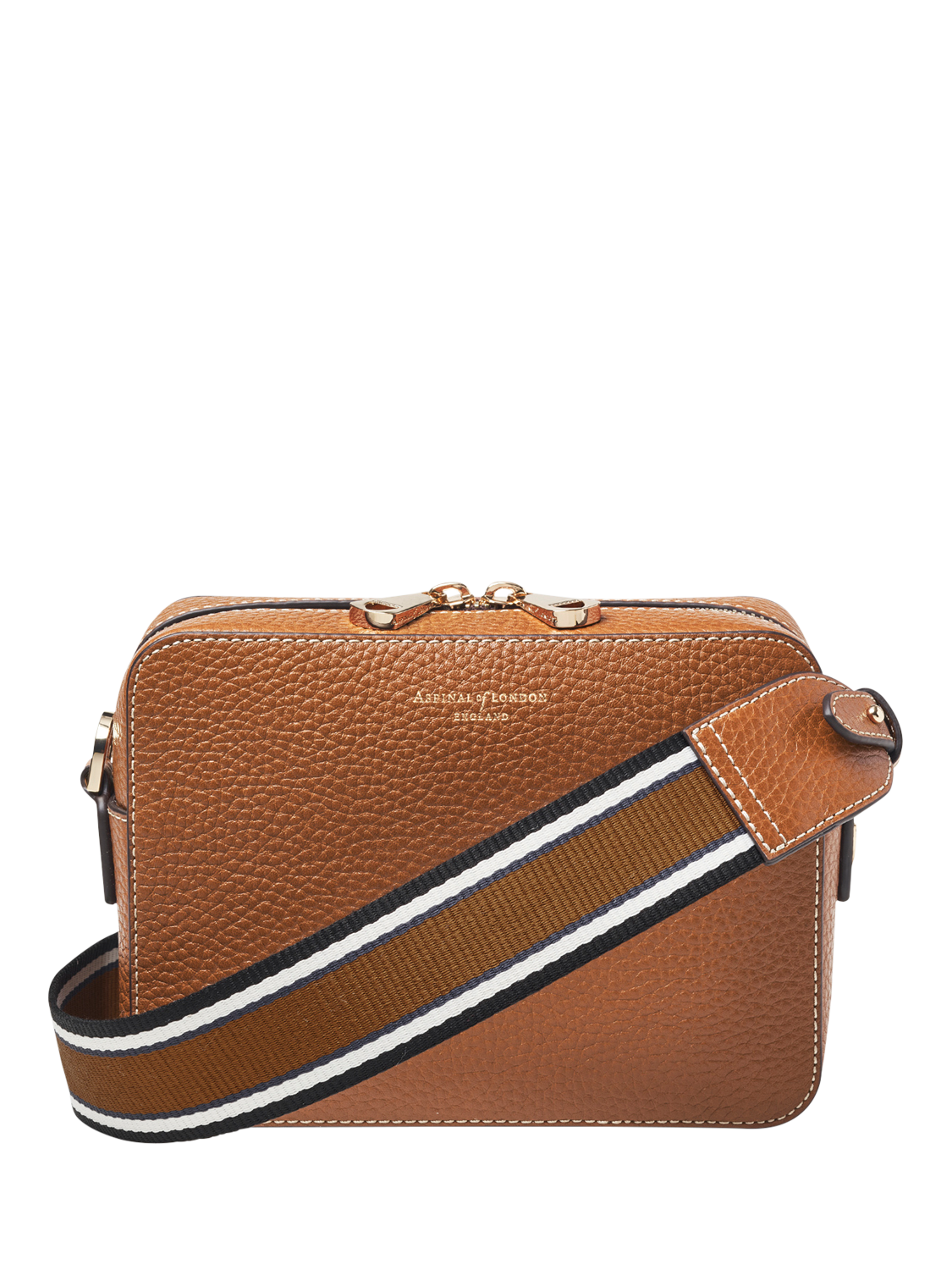 Product image 1 of 7, which shows Aspinal of London The Camera Cross Body Bag, Tan