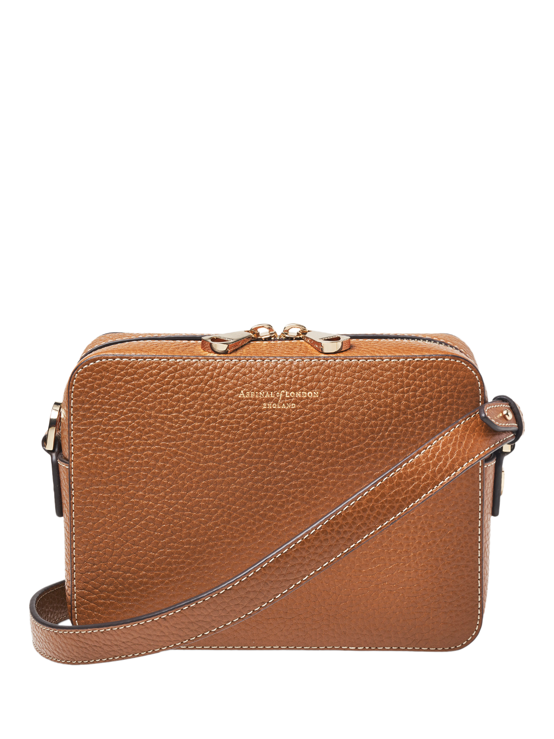 Product image 2 of 7, which shows Aspinal of London The Camera Cross Body Bag, Tan