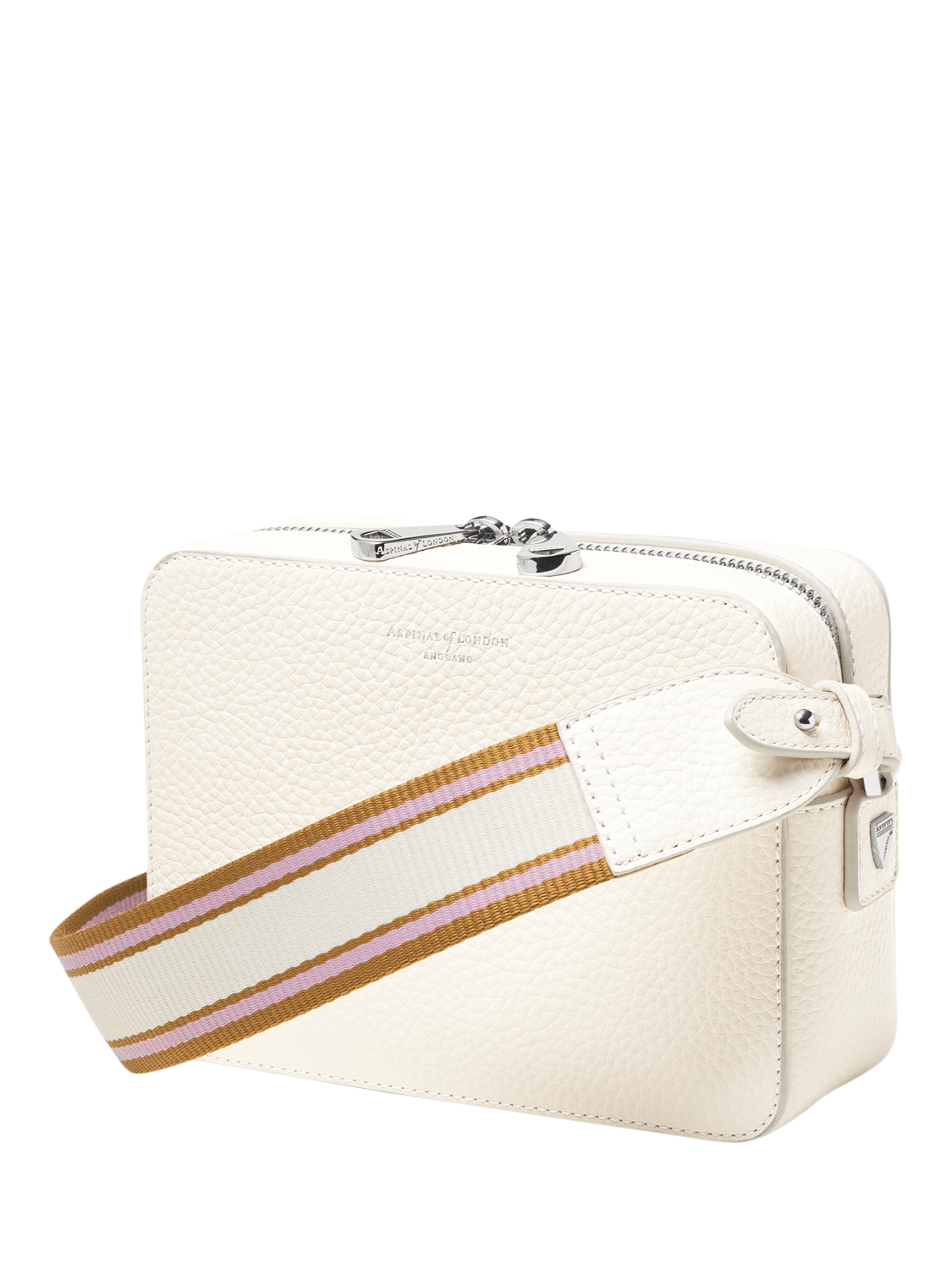 Product image 3 of 6, which shows Aspinal of London The Camera Cross Body Bag, Chalk White