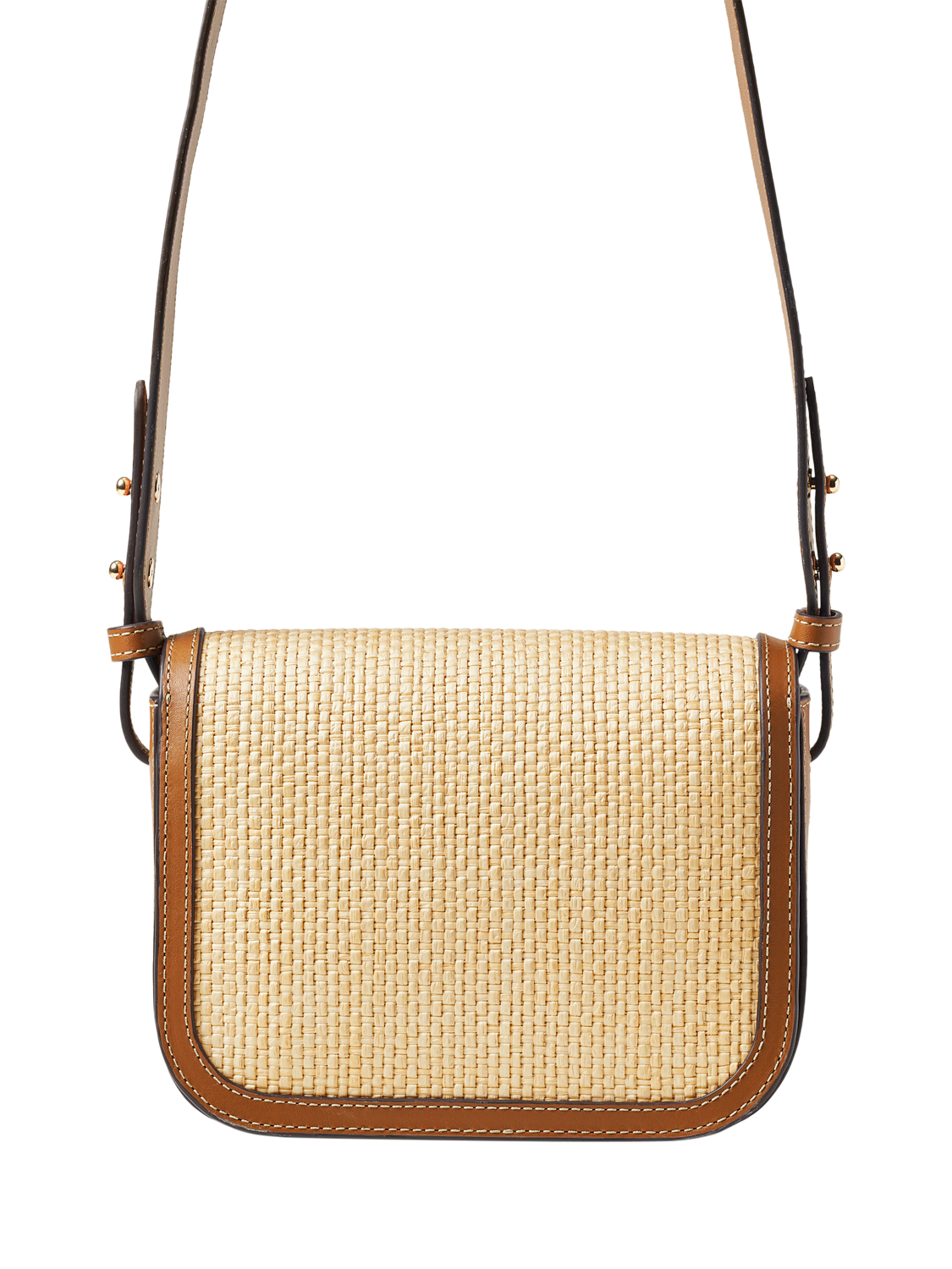 Product image 3 of 8, which shows Aspinal of London Ella Raffia Cross Body Bag, Neutral