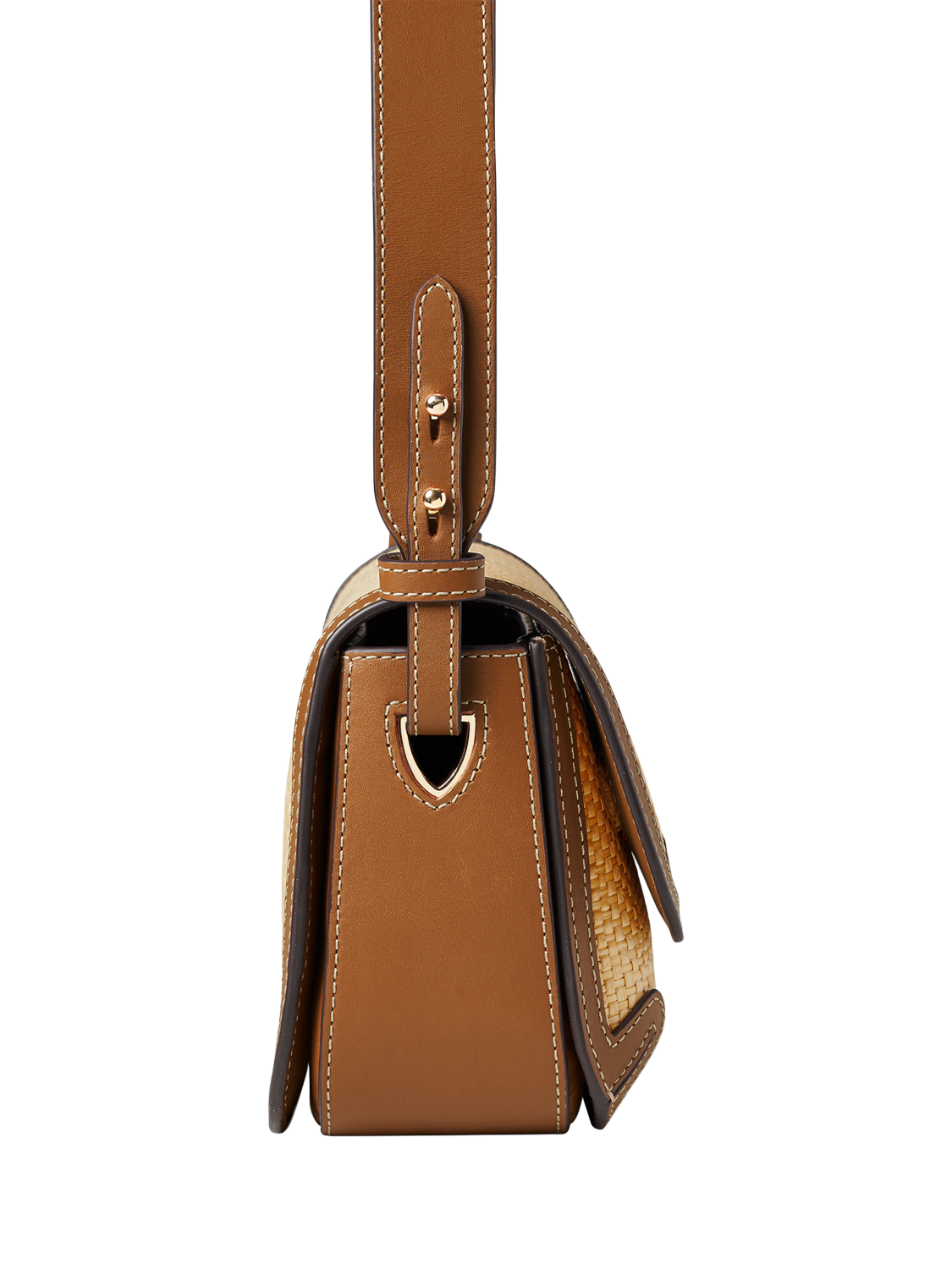 Product image 4 of 8, which shows Aspinal of London Ella Raffia Cross Body Bag, Neutral