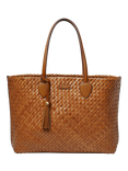 Aspinal of London Island Woven Leather Large Tote Bag, Tan