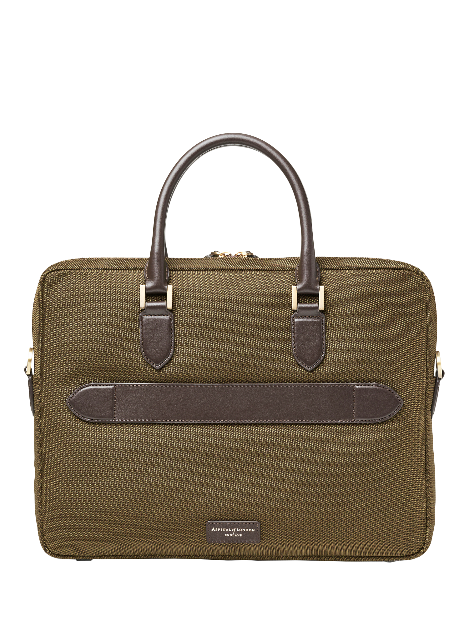 Product image 3 of 7, which shows Aspinal of London Slim Briefcase, Khaki