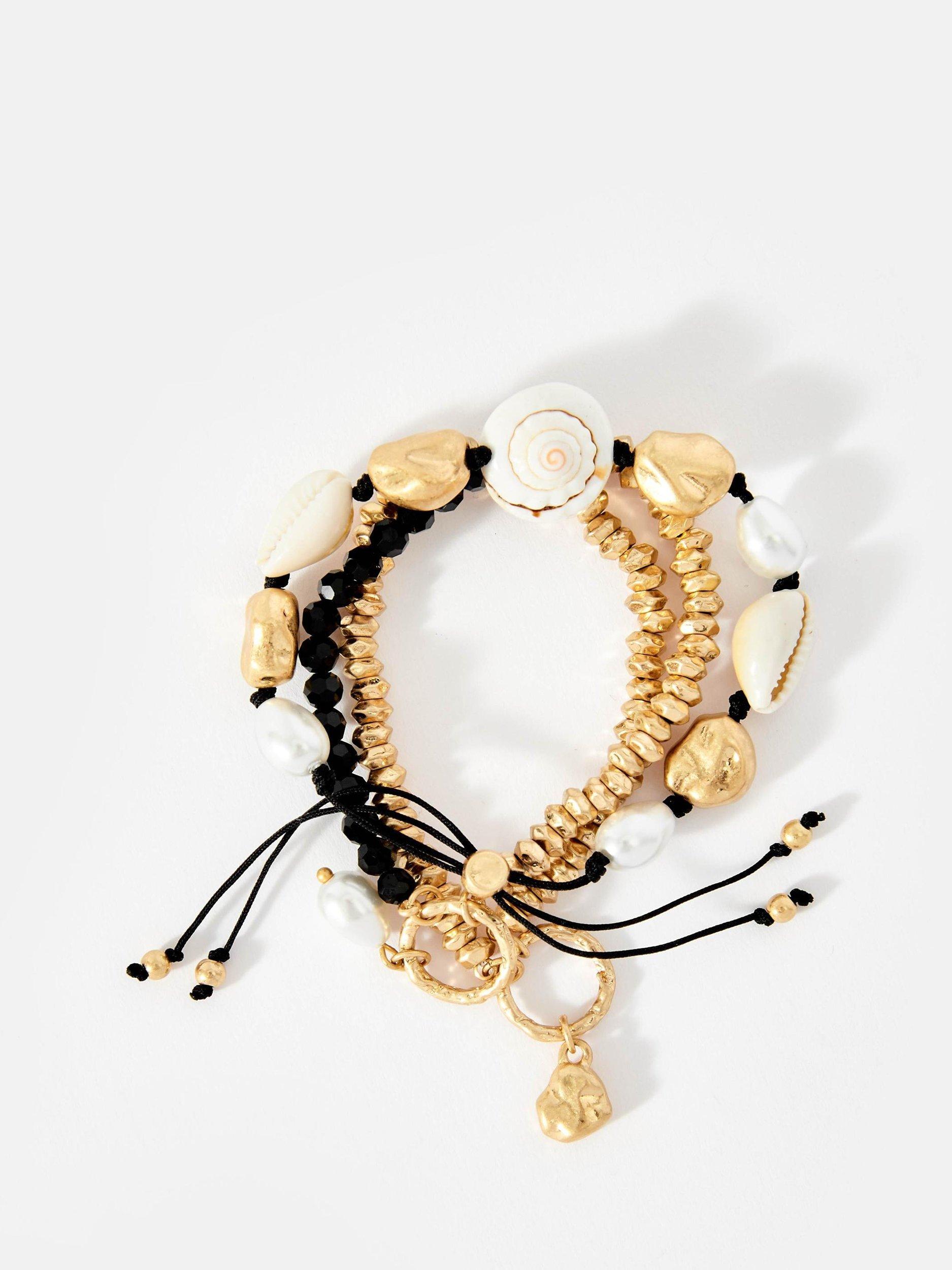 Mint Velvet Friendship Bracelet Set, Gold