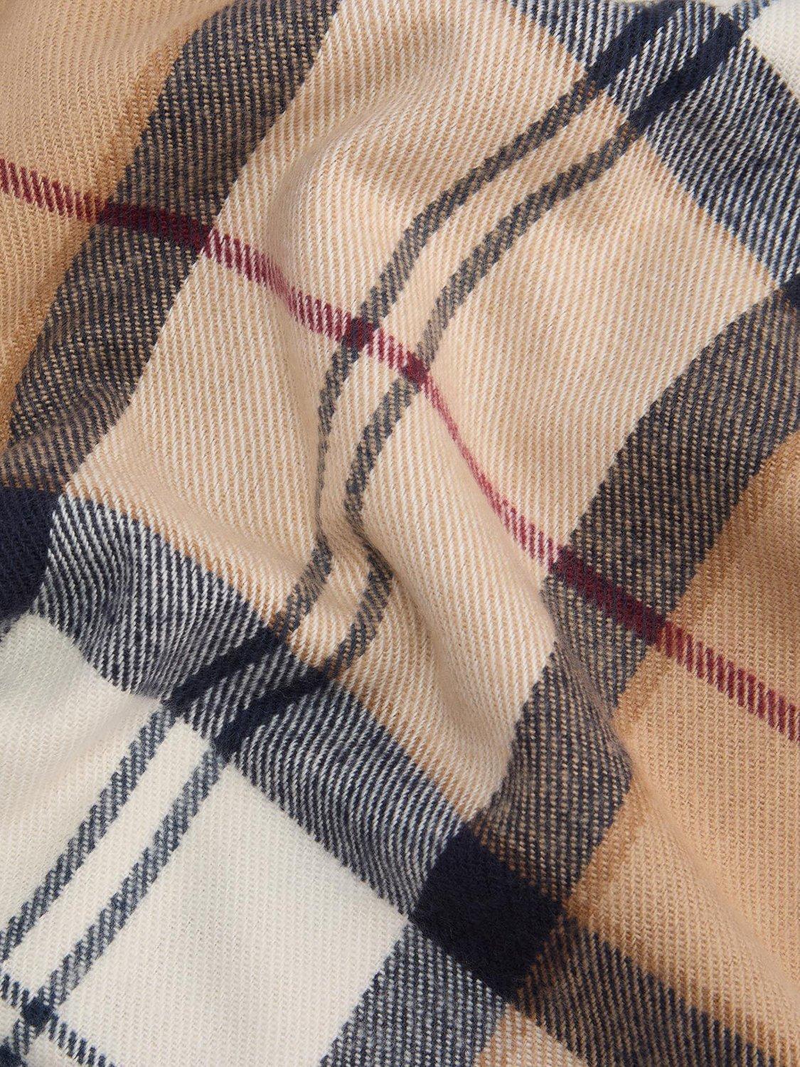 Product image 9 of 9, which shows Barbour Dover Beanie Hat & Hailes Scarf Gift Set, Brown/Multi