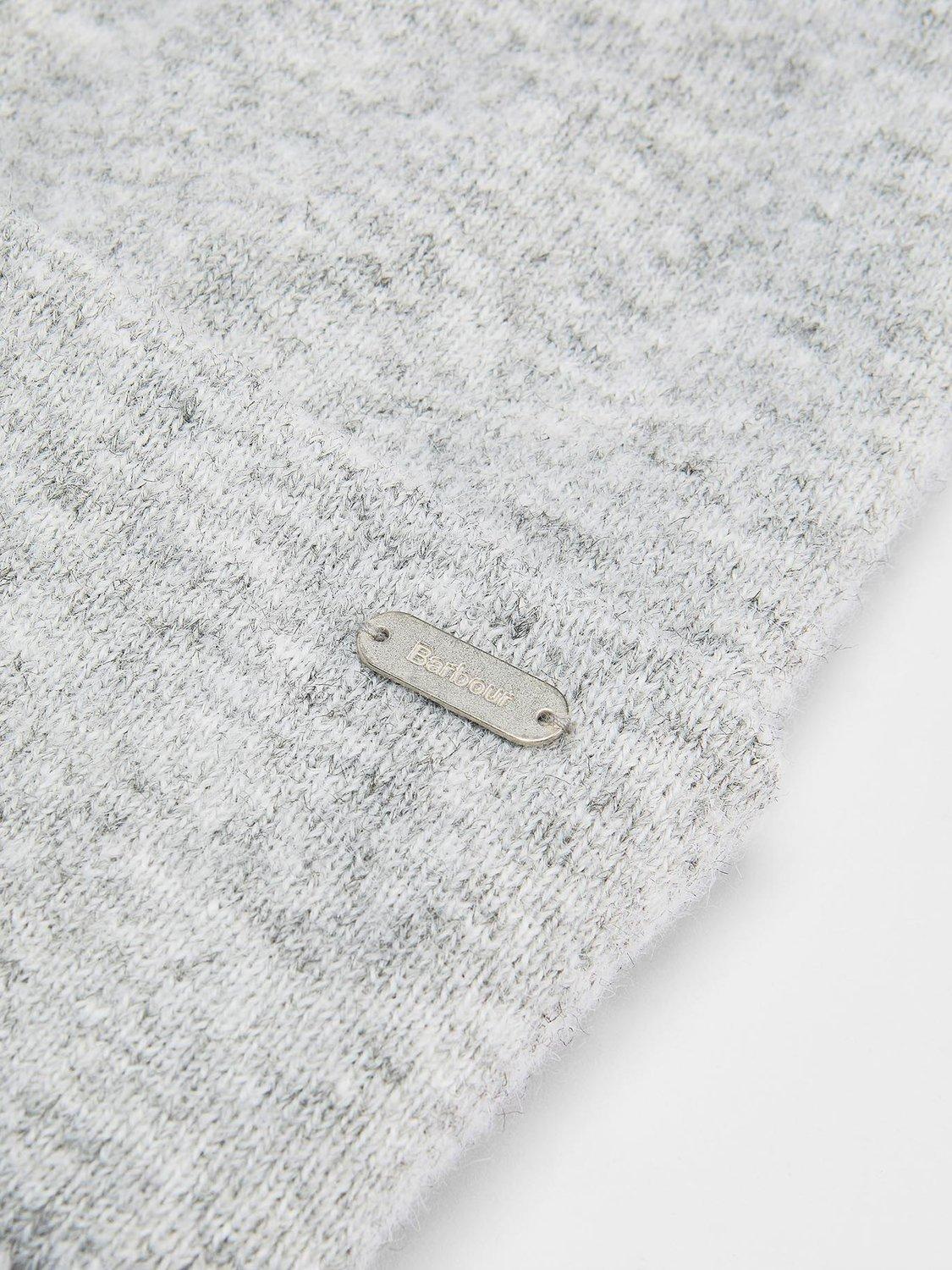 Product image 5 of 9, which shows Barbour Winona Beanie Hat & Scarf Gift Set, Light Grey