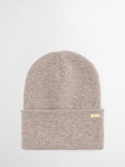Barbour Winona Beanie Hat & Scarf Gift Set, Taupe - view 2, Taupe