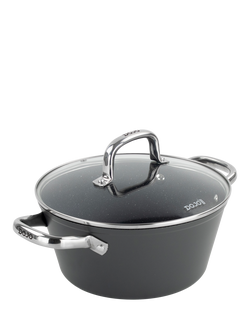 Dojo Yumi Neverstick Non-Stick Casserole & Lid, 24cm, Black