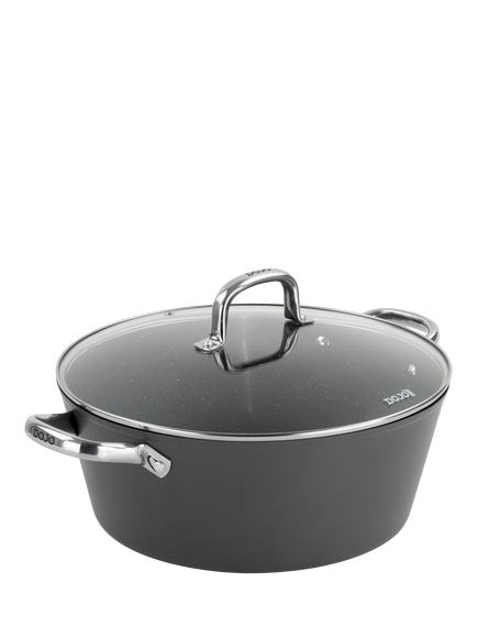 Dojo Yumi Neverstick Non-Stick Casserole & Lid, 32cm, Black
