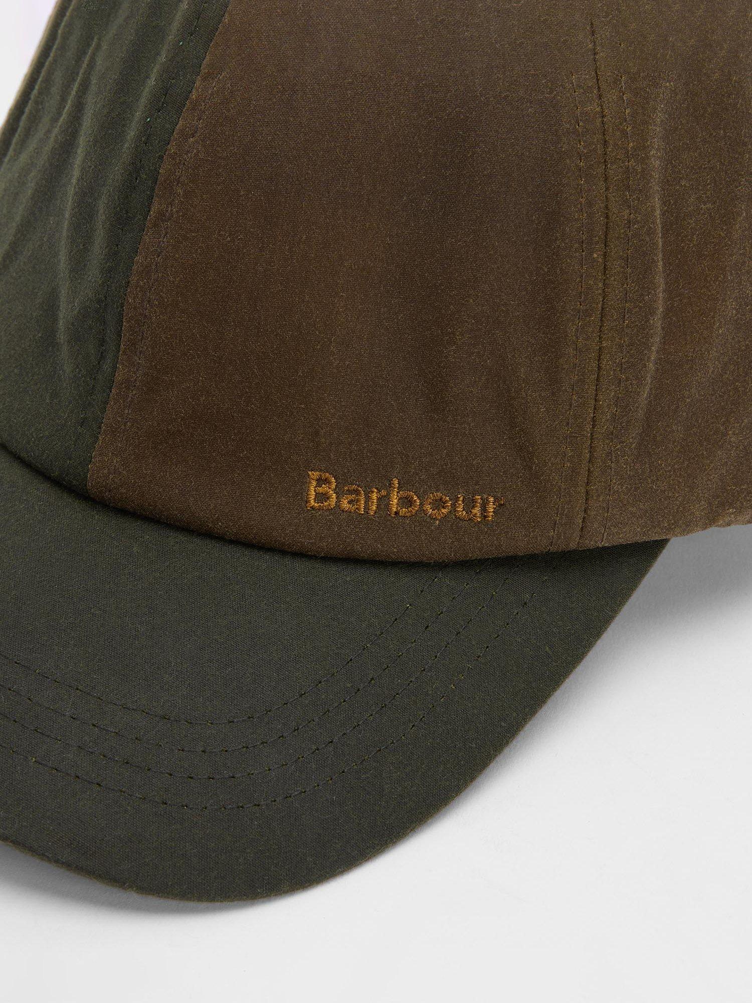 Product image 4 of 9, which shows Barbour Beauly Waxed Cotton Baseball Cap, Green/Brown