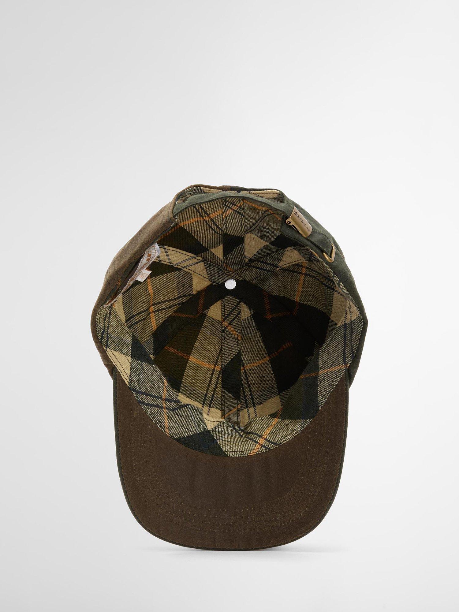 Product image 6 of 9, which shows Barbour Beauly Waxed Cotton Baseball Cap, Green/Brown