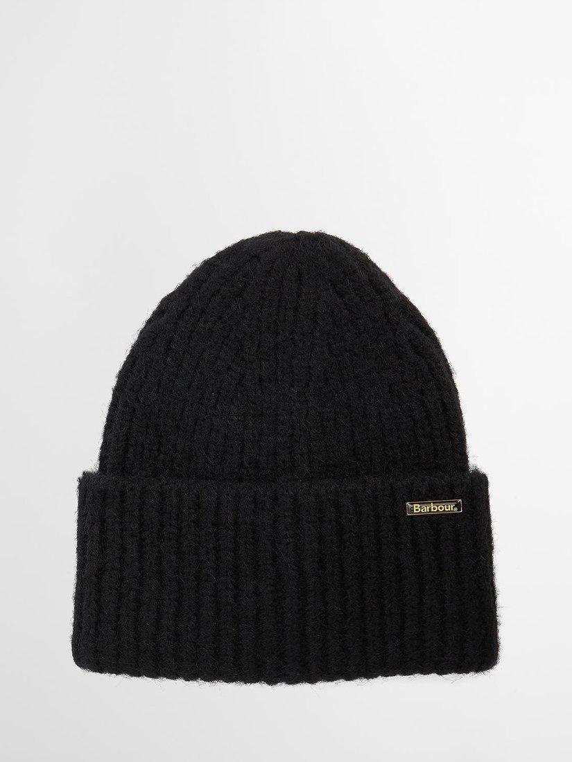 Product image 1 of 3, which shows Barbour Meryl Chunky Knit Beanie Hat, Black