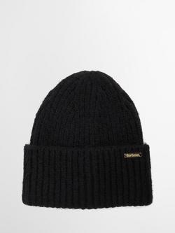 Barbour Meryl Chunky Knit Beanie Hat, Black, Black