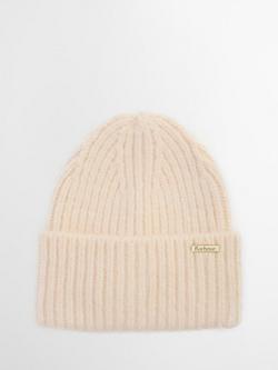 Barbour Meryl Chunky Knit Beanie Hat, Cream, Cream