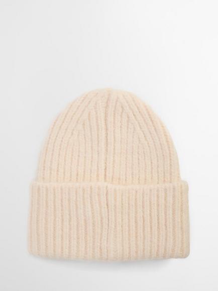 Barbour Meryl Chunky Knit Beanie Hat, Cream - view 2, Cream