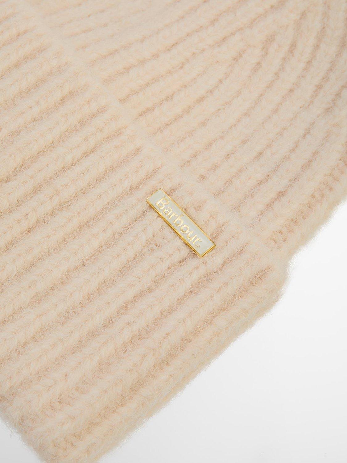 Product image 3 of 3, which shows Barbour Meryl Chunky Knit Beanie Hat, Cream