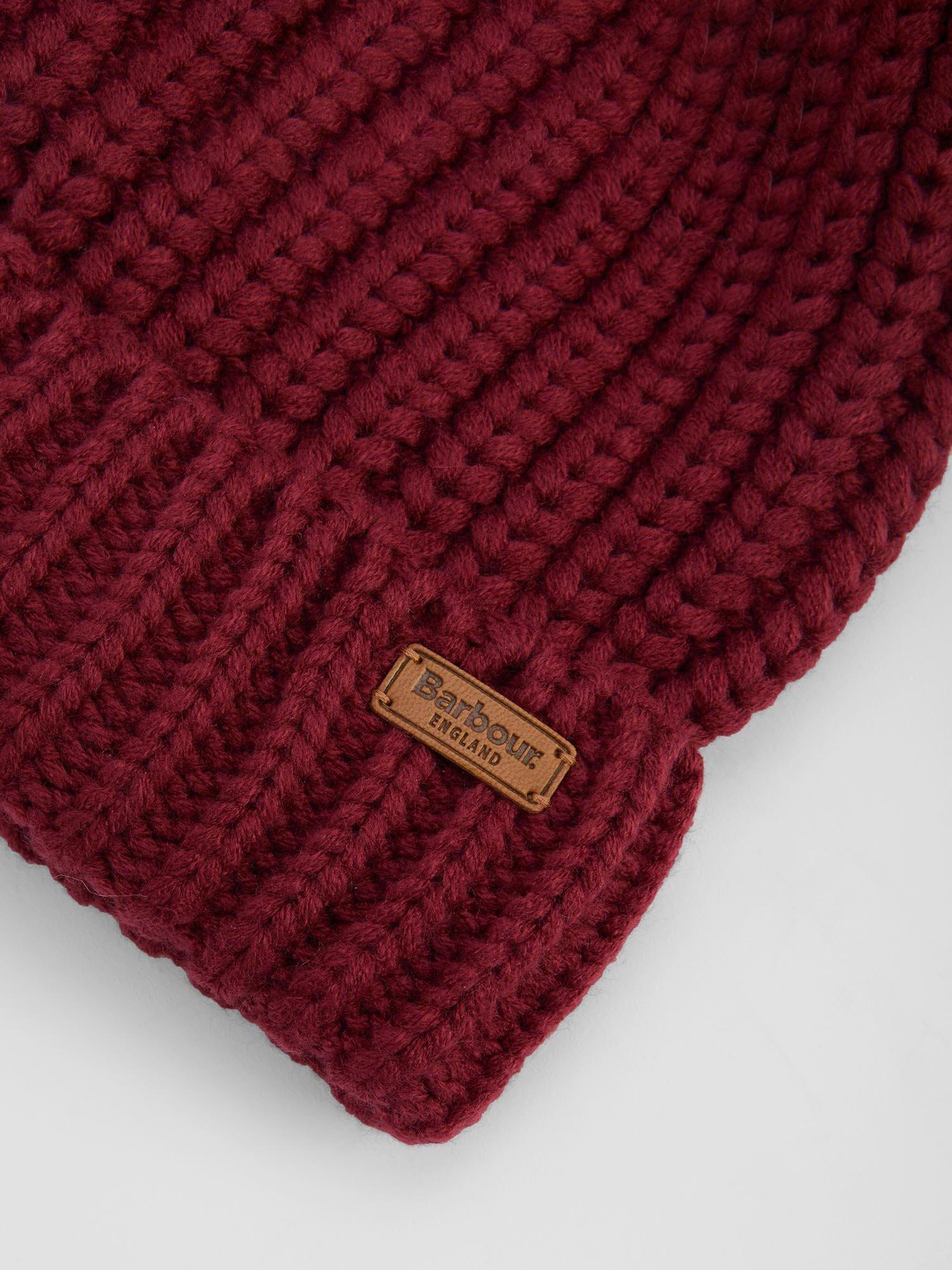 Product image 3 of 3, which shows Barbour Alnwick Beanie Hat, Red