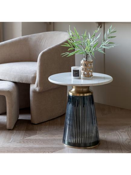 Gallery Direct Valdez Side Table - view 2, Blue
