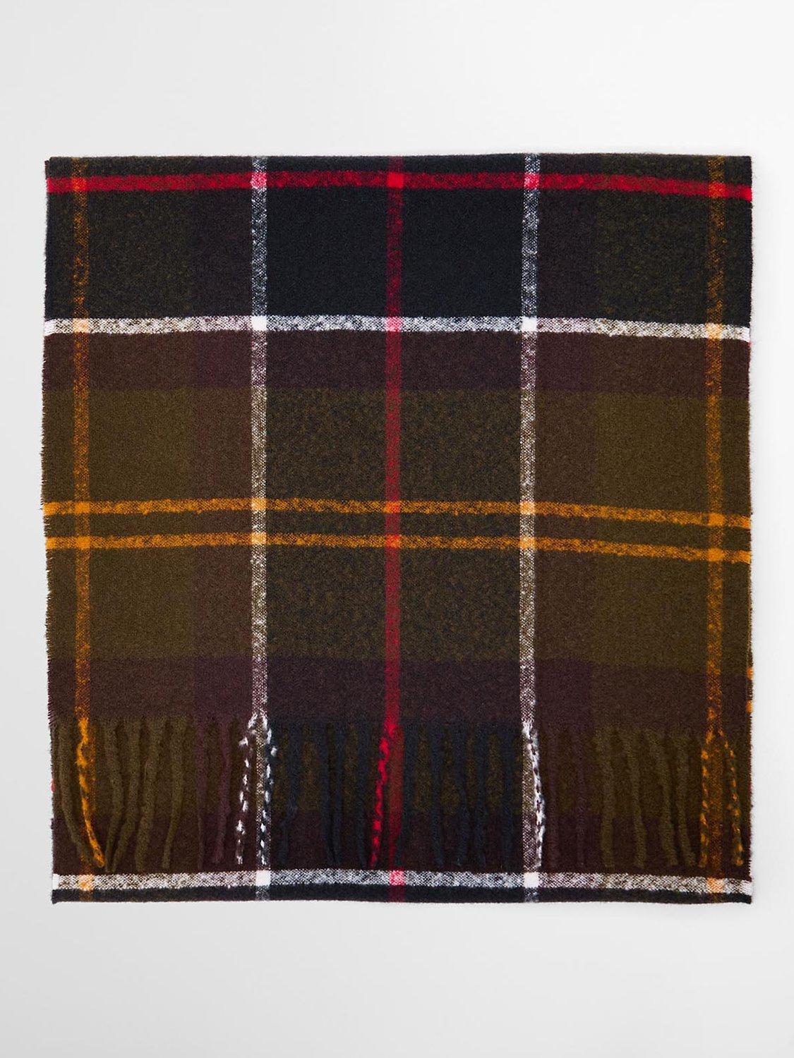 Product image 2 of 6, which shows Barbour Deanna Tartan Scarf, Green/Multi
