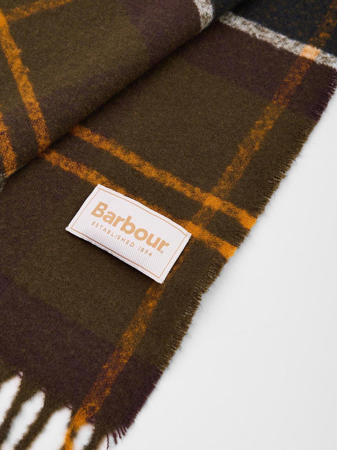 Product image 4 of 6, which shows Barbour Deanna Tartan Scarf, Green/Multi
