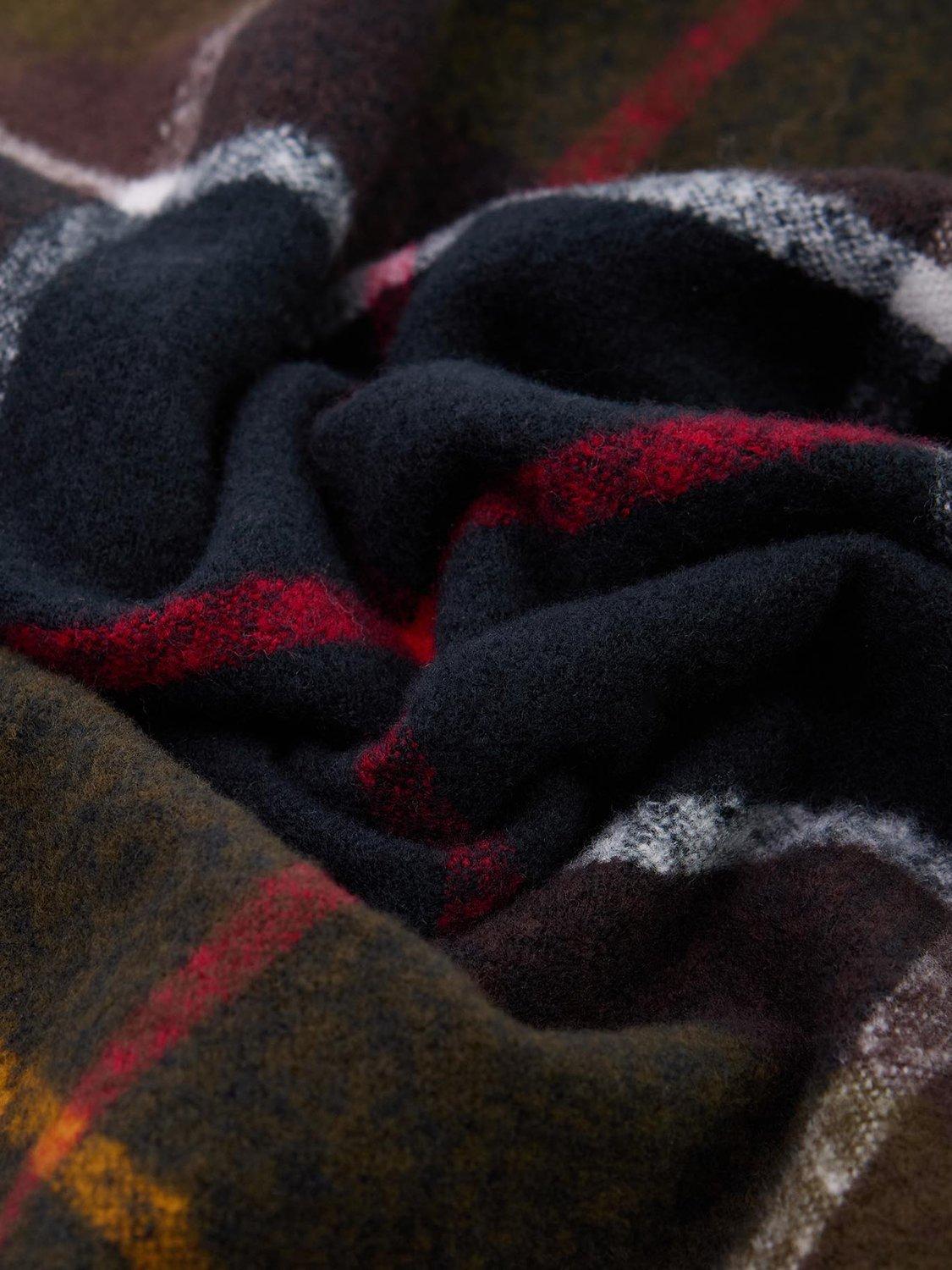 Product image 6 of 6, which shows Barbour Deanna Tartan Scarf, Green/Multi