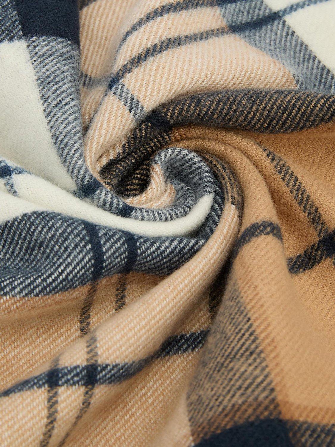 Product image 6 of 7, which shows Barbour Hailes Tartan Scarf Wrap, Beige/Multi