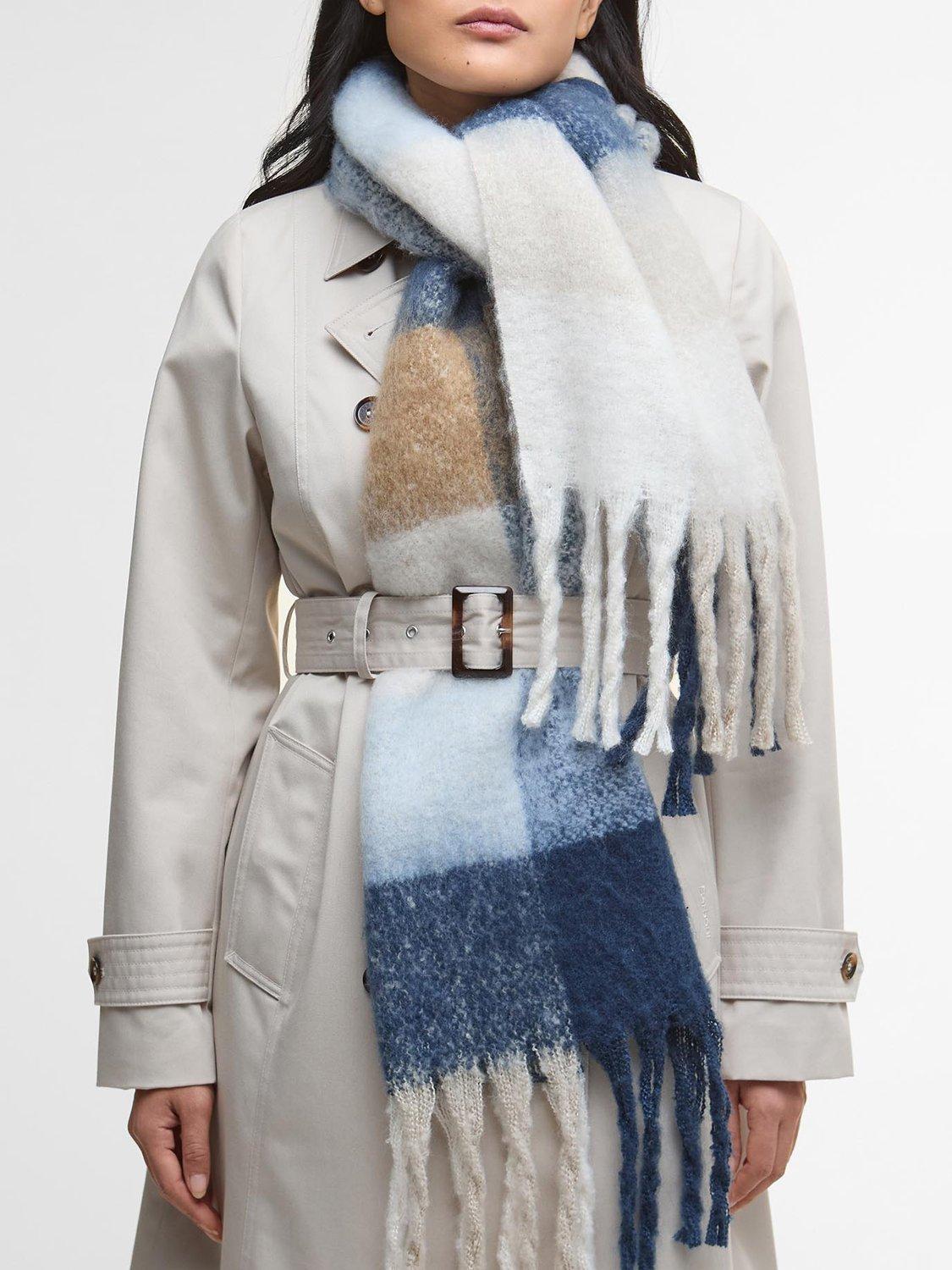 Product image 3 of 6, which shows Barbour Marie Check Scarf, Blue/Multi