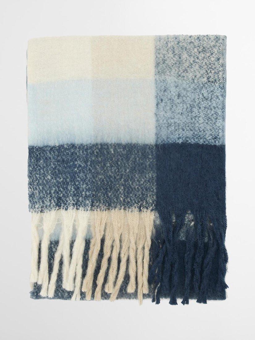 Product image 4 of 6, which shows Barbour Marie Check Scarf, Blue/Multi