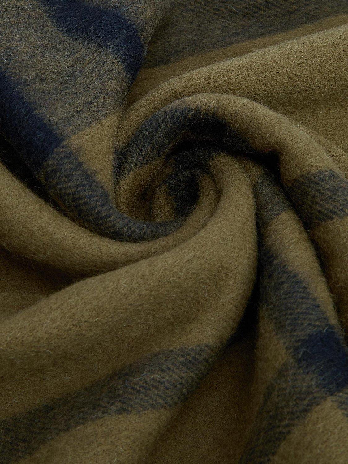 Product image 6 of 7, which shows Barbour Maxine Tartan Lambswool Scarf, Black/Olive