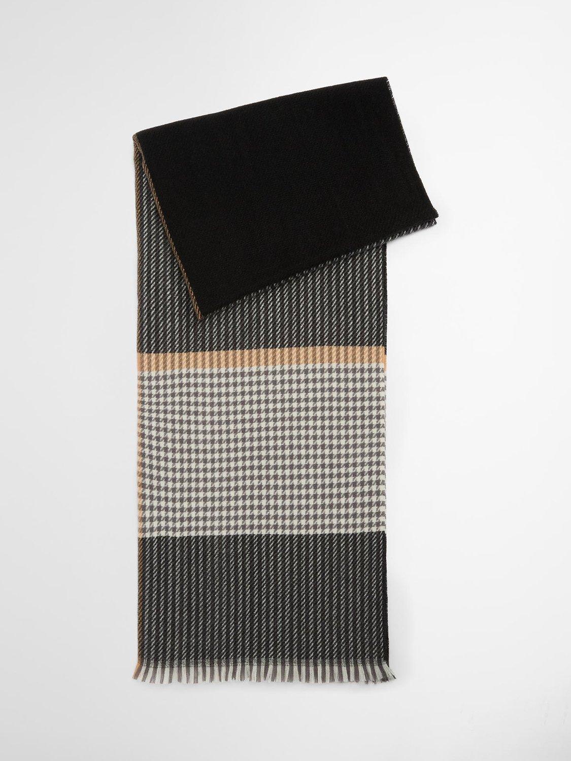 Barbour Melody Oversized Check Scarf, Black/Multi