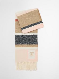 Barbour Paige Boucle Effect Stripe Scarf, Beige/Multi, Beige/Multi