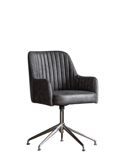 Gallery Direct Fresno Swivel Chair, Antique Ebony - view 2, Antique Ebony