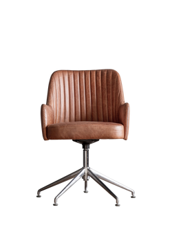 Gallery Direct Fresno Swivel Chair, Antique Ebony, Vintage Brown