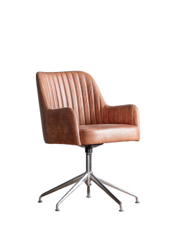 Gallery Direct Fresno Swivel Chair, Antique Ebony - view 2, Vintage Brown