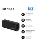 Sony SRS-ULT30 ULT Field 3 Waterproof Bluetooth Portable Speaker with ULT POWER SOUND, Black
