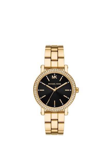 Michael Kors MK7547 Corey Women's Studded Bracelet Strap Watch, Gold, Gold And Black