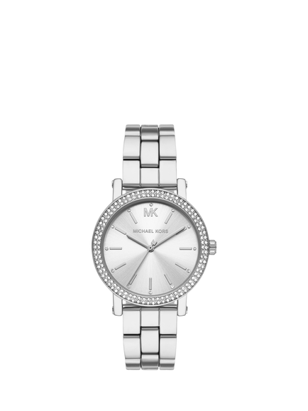 Michael Kors MK7549 Corey Women's Studded Bracelet Strap Watch, Silver, Silver