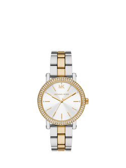 Michael Kors MK7550 Corey Women's Studded Bracelet Strap Watch, Two-tone, Two-tone