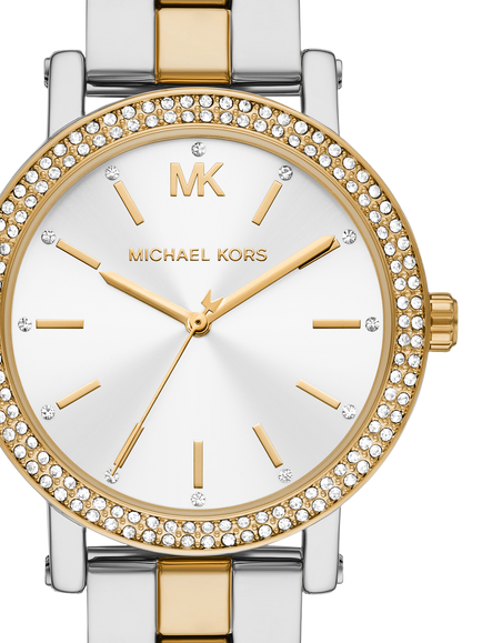 Michael Kors MK7550 Corey Women's Studded Bracelet Strap Watch, Two-tone - view 2, Two-tone