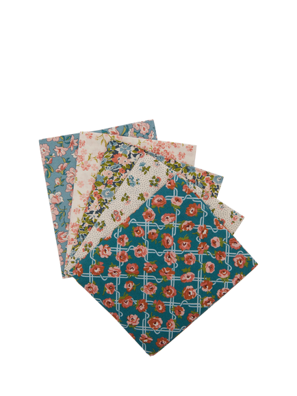 Liberty Fabrics Floral Nostalgia Beatrice Fat Quarters, Pack of 5, Multi, Multi