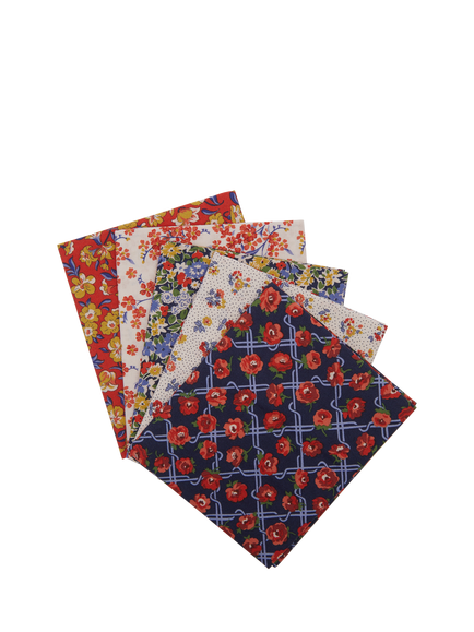 Liberty Fabrics Floral Nostalgia Forget-Me-Not Trail Fat Quarters, Pack of 5, Multi, Multi