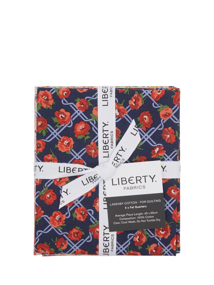 Liberty Fabrics Floral Nostalgia Forget-Me-Not Trail Fat Quarters, Pack of 5, Multi - view 2, Multi