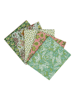 Liberty Fabrics Autumn Woodland Leaf Flutter Fat Quarters, Pack of 5, Multi, Multi