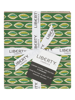 Liberty Fabrics Autumn Woodland Leaf Flutter Fat Quarters, Pack of 5, Multi - view 2, Multi