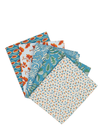 Liberty Fabrics Floral Nostalgia Rustling Grass Fat Quarters, Pack of 5, Multi, Multi