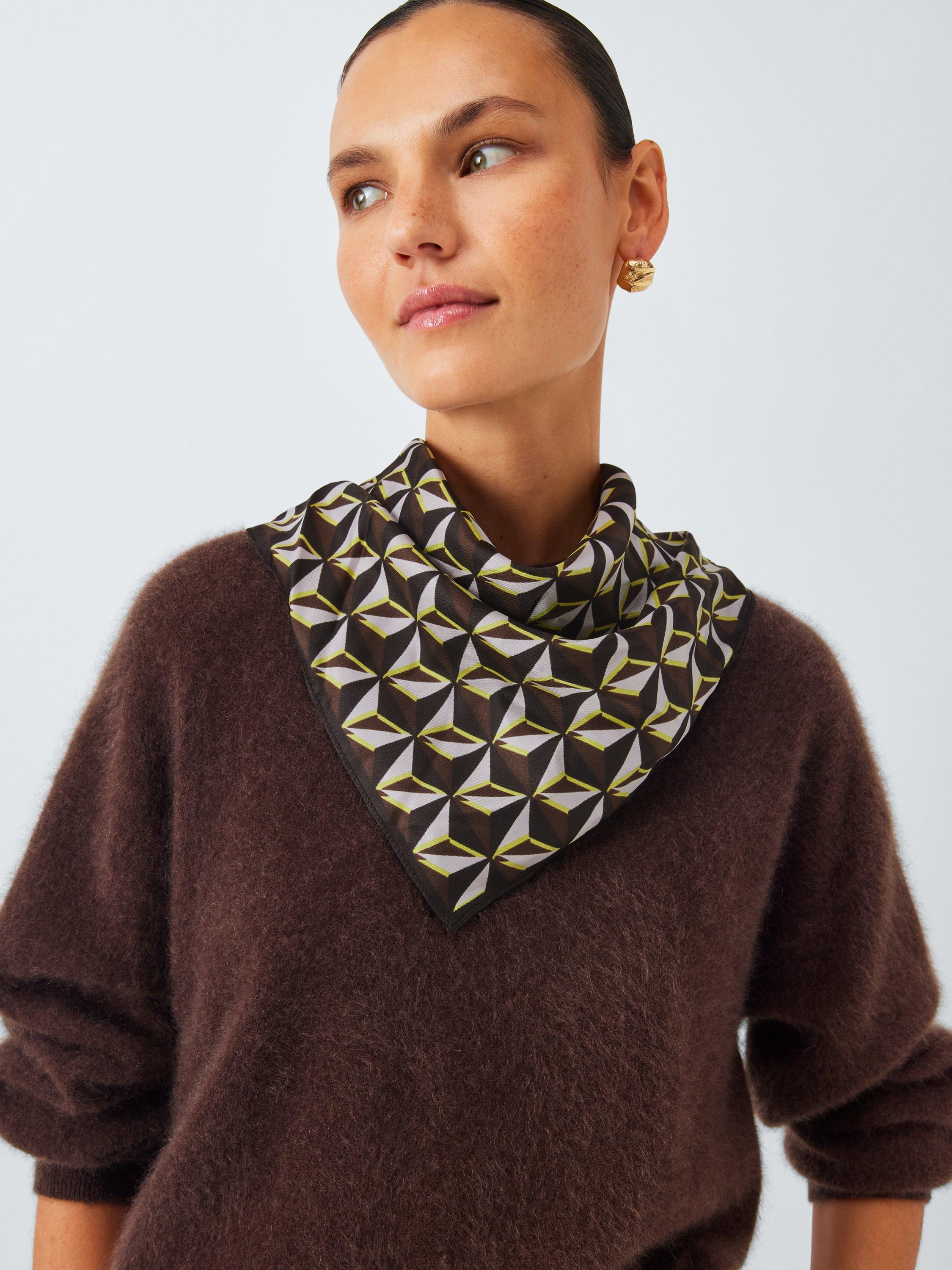 Product image 1 of 5, which shows John Lewis Bonnie Geometric Pure Silk Scarf, Multi