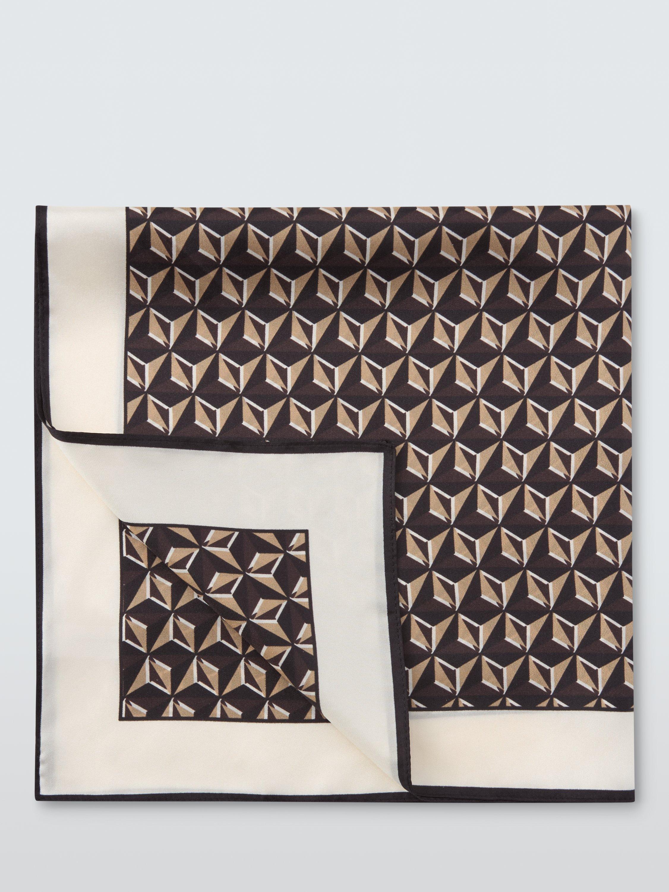 Product image 2 of 5, which shows John Lewis Bonnie Woven Silk Square Scarf, Cream/Multi