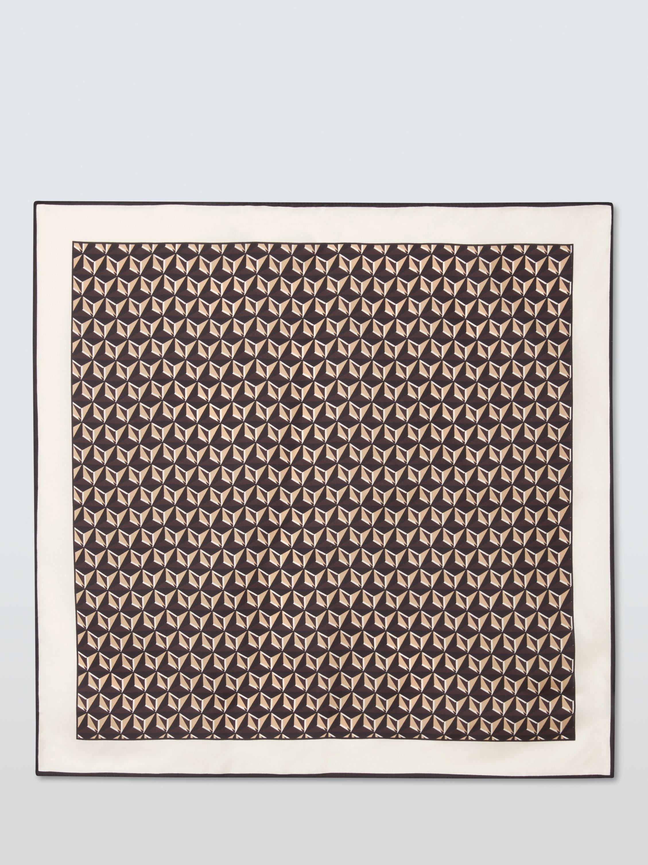 Product image 4 of 5, which shows John Lewis Bonnie Woven Silk Square Scarf, Cream/Multi