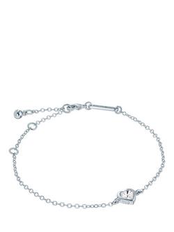 Ted Baker Hansaa Crystal Heart Adjustable Bracelet, Silver